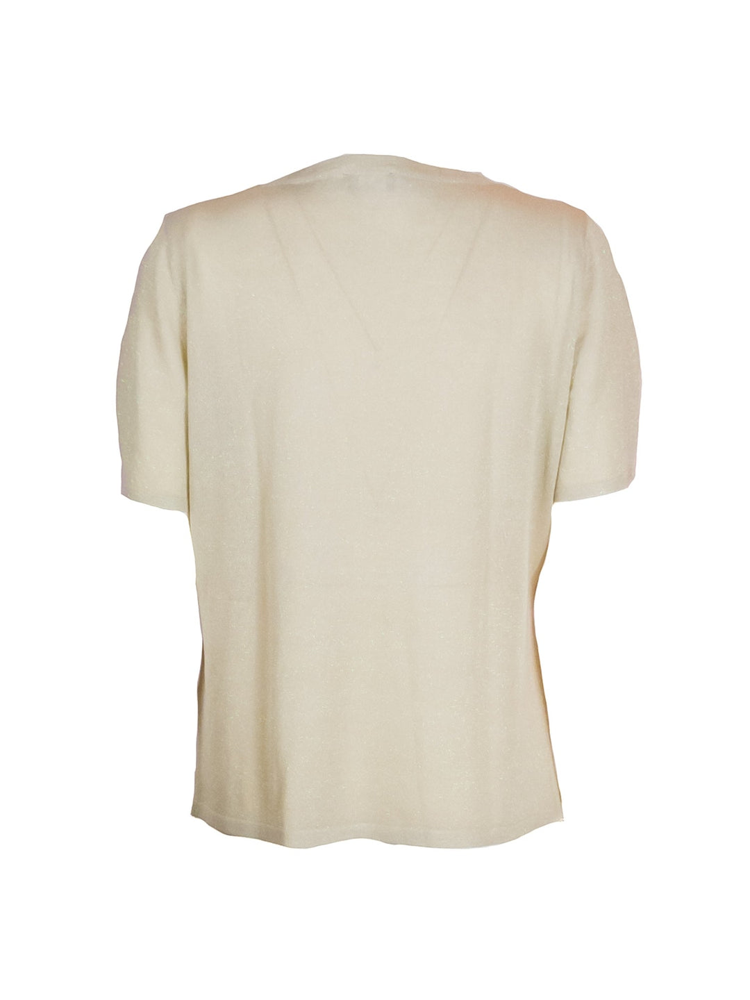 FRACOMINA Maglia regular beige con scollo a V e accessorio logo metallico - Mancinelli 1954