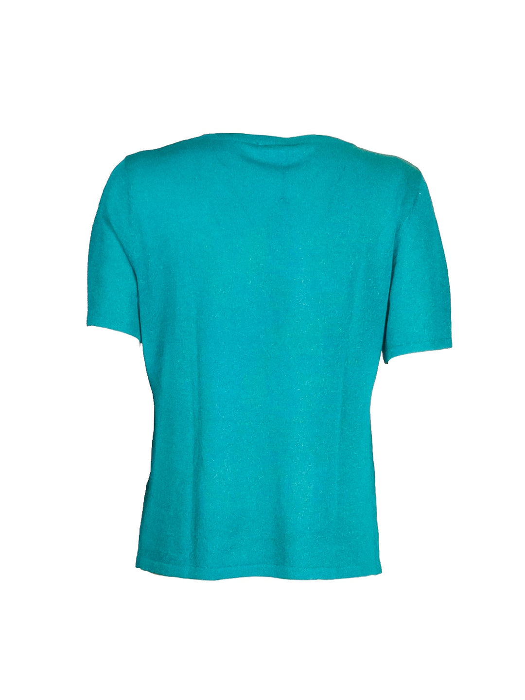 FRACOMINA Maglia regular acquamarina con scollo a V e accessorio logo metallico - Mancinelli 1954