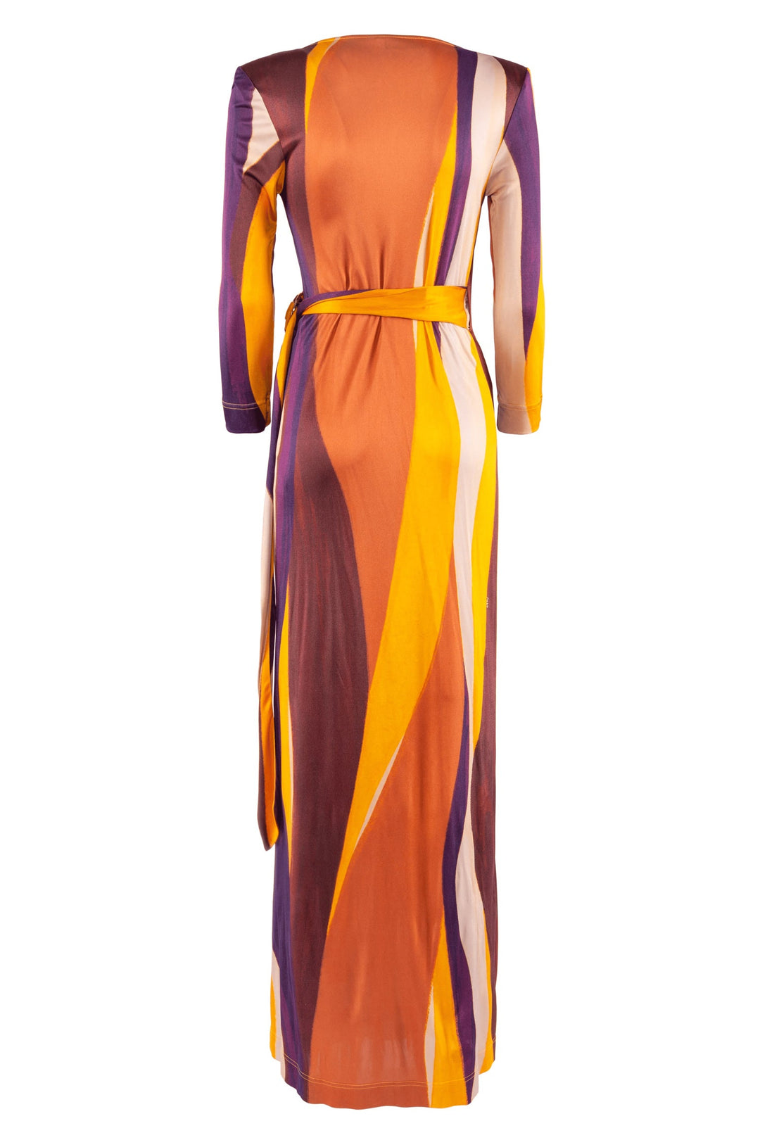 NENETTE Paprika Arezzo dress with wave print and V-neck 39BB-AREZZO | Mancinelli 1954 NENETTE Paprika Arezzo dress with wave print and V-neck 39BB-AREZZO | Mancinelli 1954