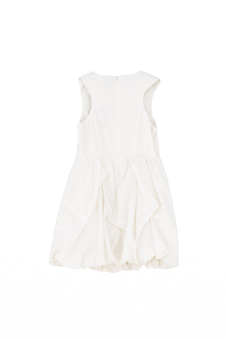 TWINSET Abito corto balloon bianco sugar in popeline - Mancinelli 1954