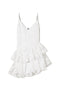 Abito corto bianco papers in organza fil coupé