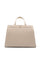 Borsa shopper beige con apertura Oval T