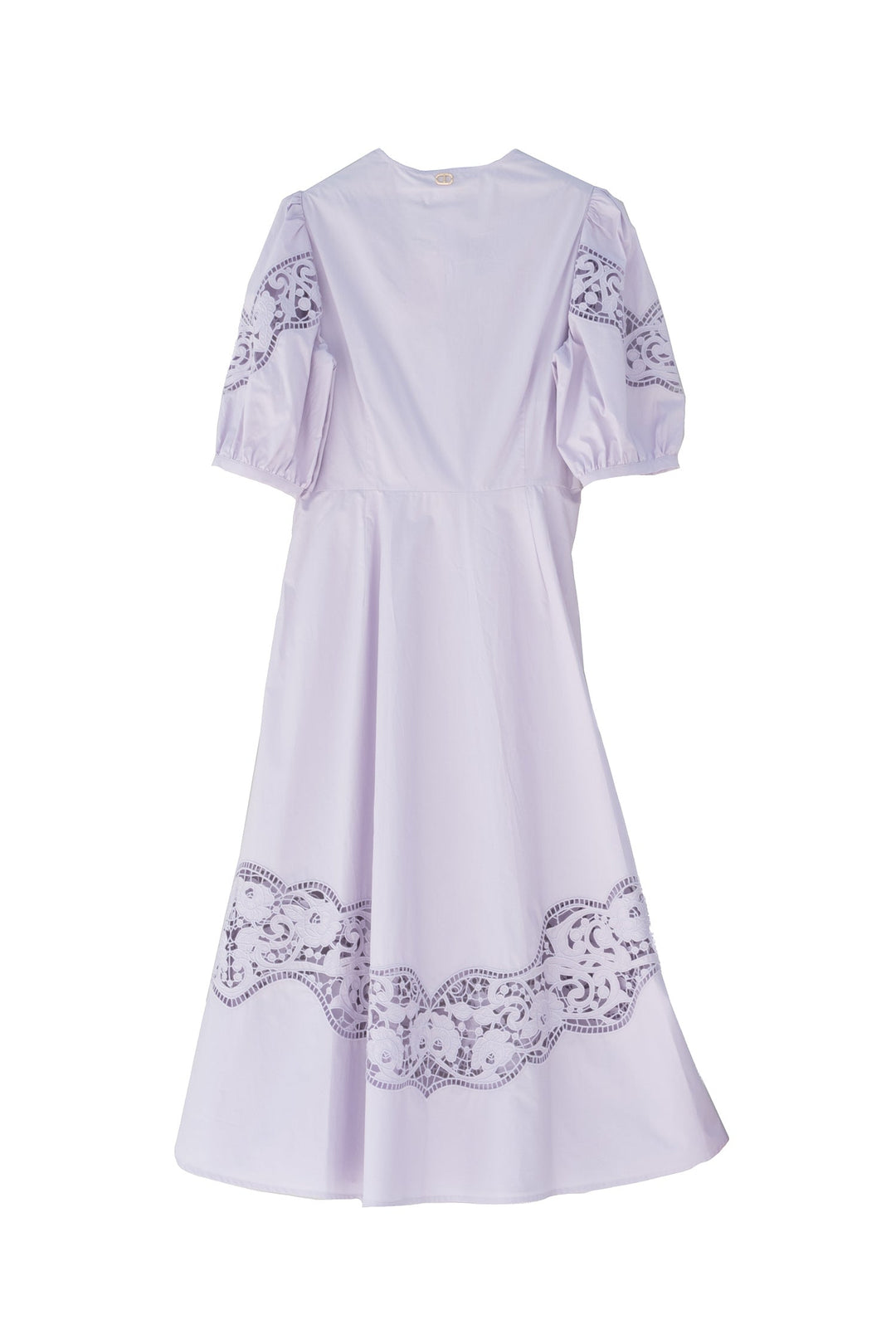 TWINSET Abito lungo lilla in popeline sangallo - Mancinelli 1954