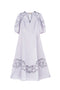 Long lilac dress in Sangallo poplin