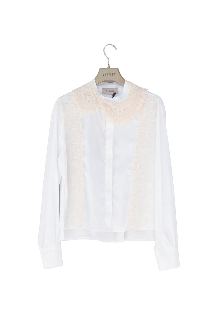 Maryley Camicia Bianca con Colletto Ricamato - Mancinelli 1954