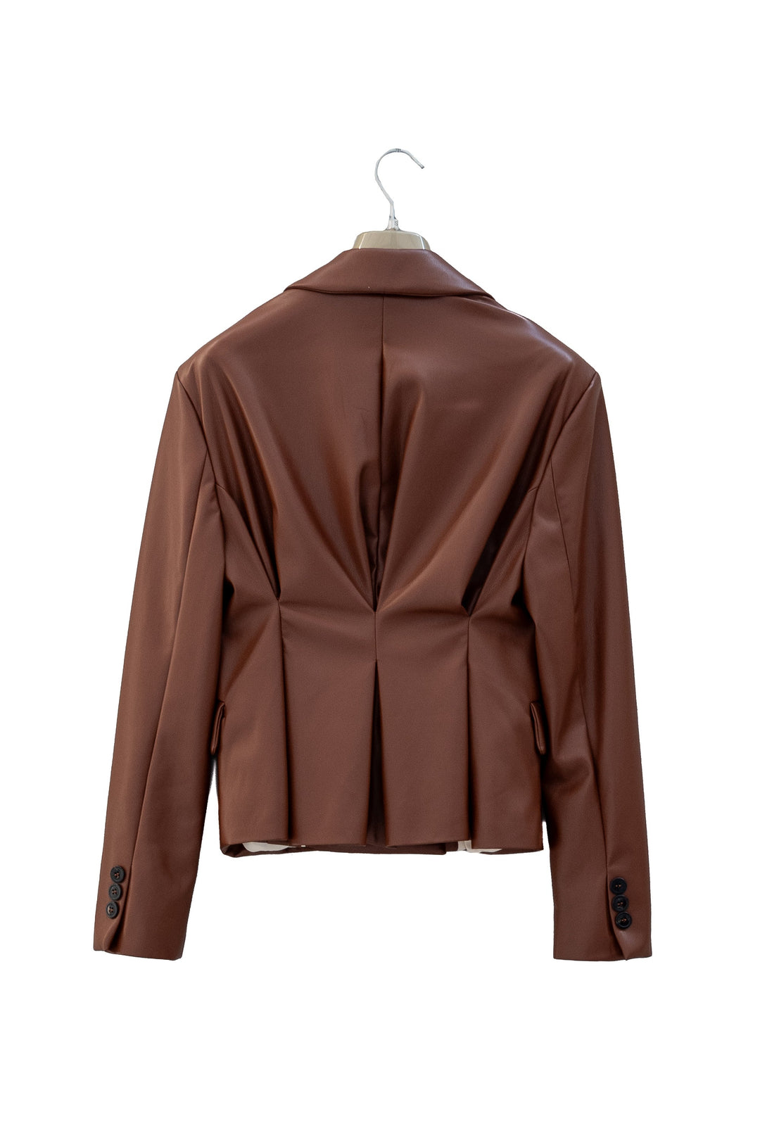 Maryley Giacca doppiopetto marrone in similpelle - Mancinelli 1954