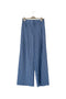 Pantalone palazzo blu gessato