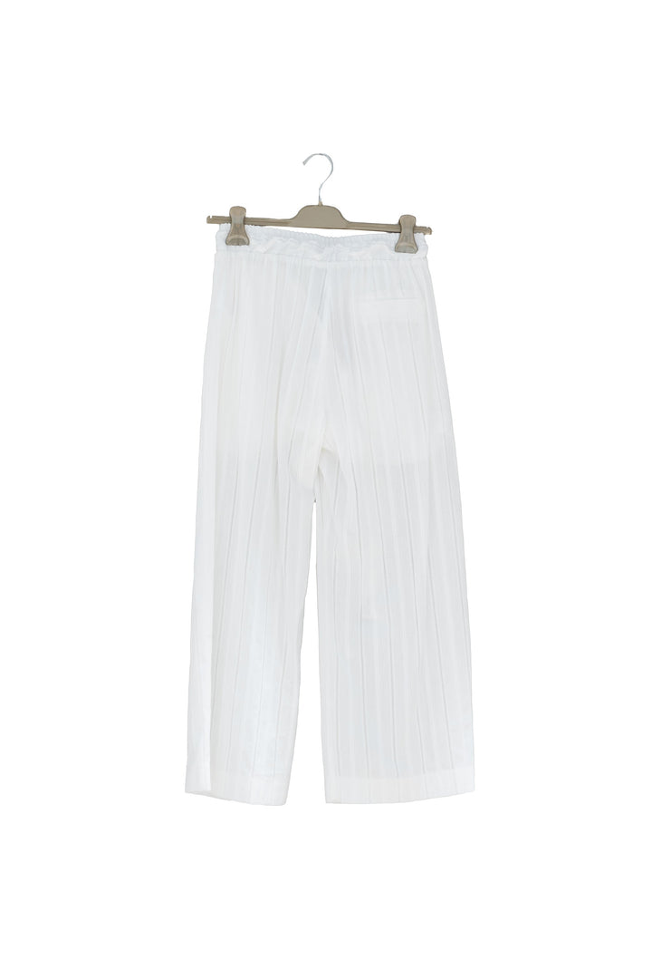 Maryley Pantalone bianco plissettato - Mancinelli 1954