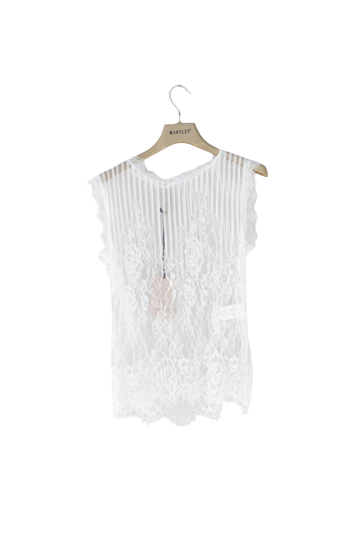 Maryley Top in pizzo bianco - Mancinelli 1954
