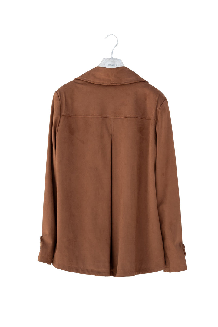 MOTEL Giacca doppiopetto cognac effetto suede - Mancinelli 1954