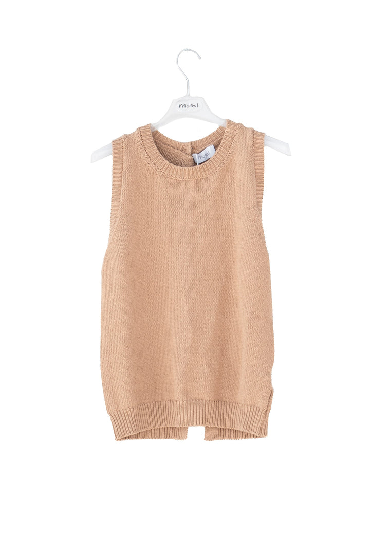 MOTEL Canotta taupe in maglia - Mancinelli 1954