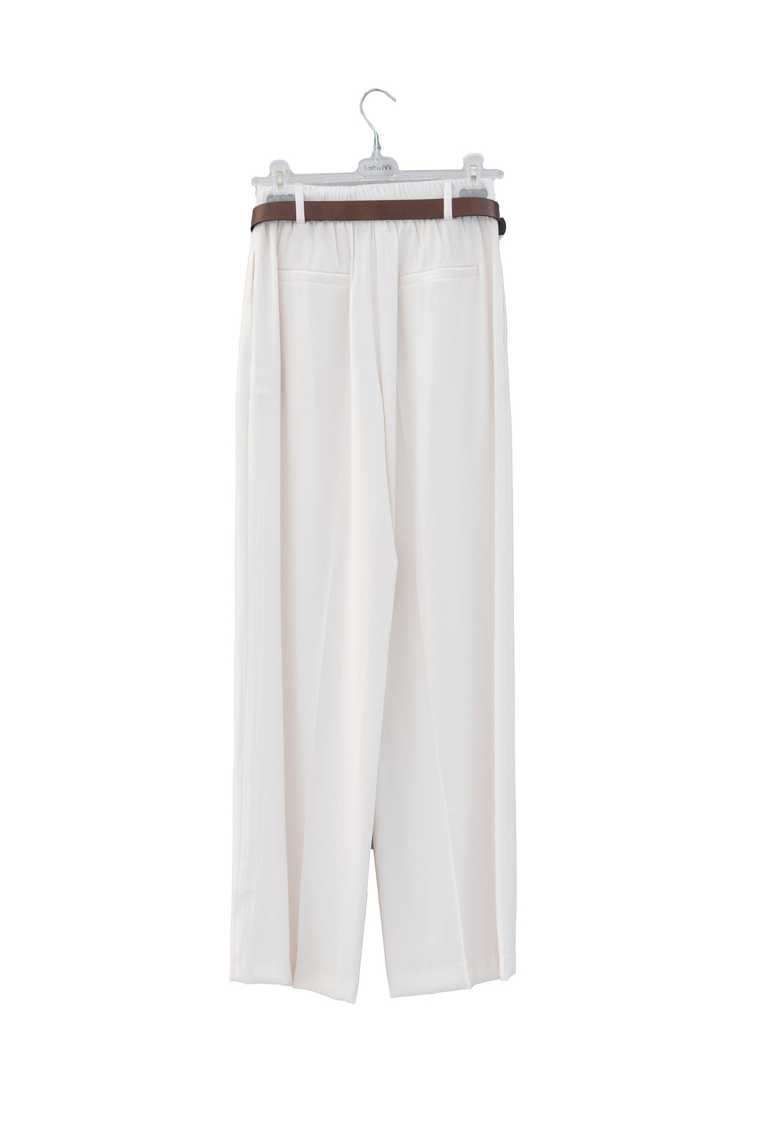 MOTEL Pantaloni avorio in viscosa con cintura coordinata - Mancinelli 1954