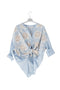 Camicia celeste in cotone con ricami