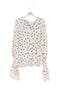 Blusa bianca a Pois con Polsini in Pizzo