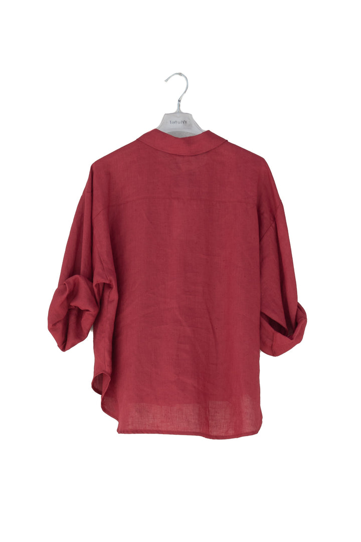 MOTEL Camicia rosso indiano con Tasca di Paillettes - Mancinelli 1954
