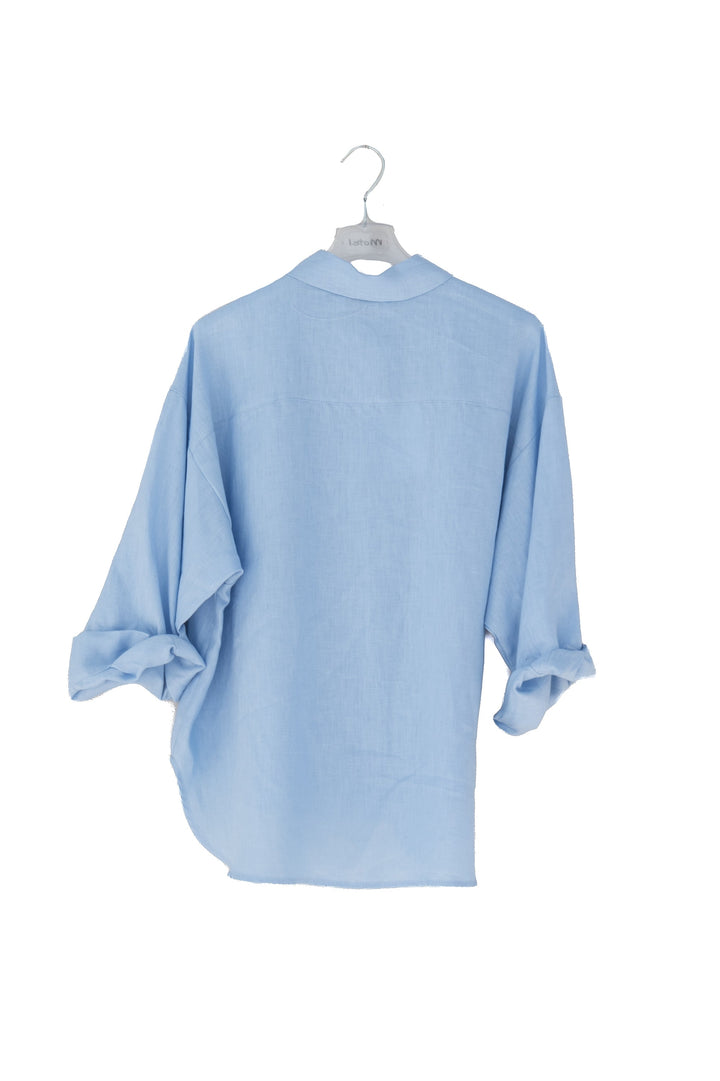 MOTEL Camicia Azzurra con Tasca di Paillettes - Mancinelli 1954