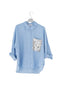 Camicia Azzurra con Tasca di Paillettes
