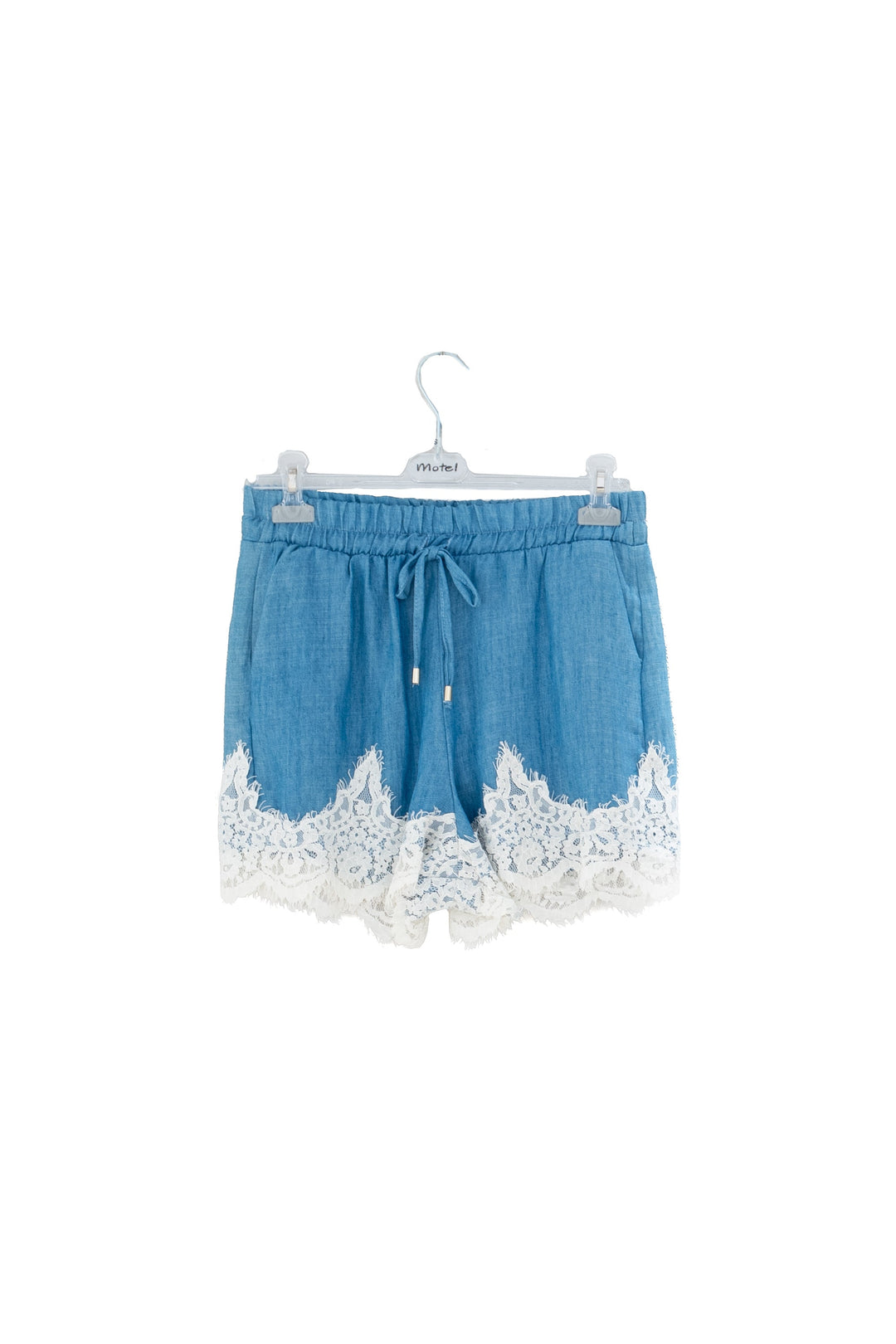 MOTEL Shorts azzurri con pizzo bianco - Mancinelli 1954
