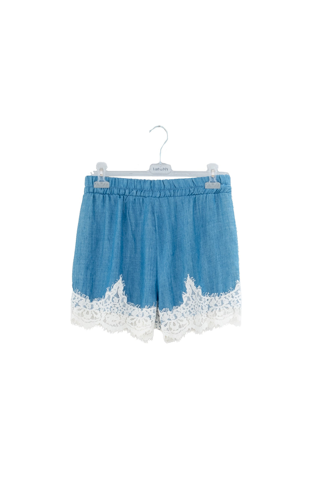 MOTEL Shorts azzurri con pizzo bianco - Mancinelli 1954