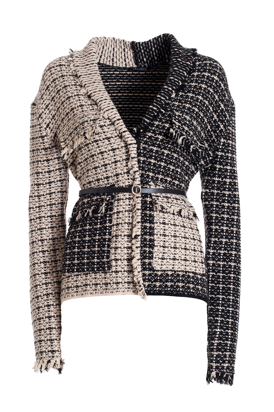 FRACOMINA Blazer regular sfoderato in tessuto chanel a blocchi di colore - Mancinelli 1954