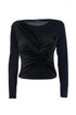 Fitted T-shirt in black viscose jersey