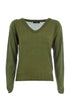Oversized sweater in military green viscose