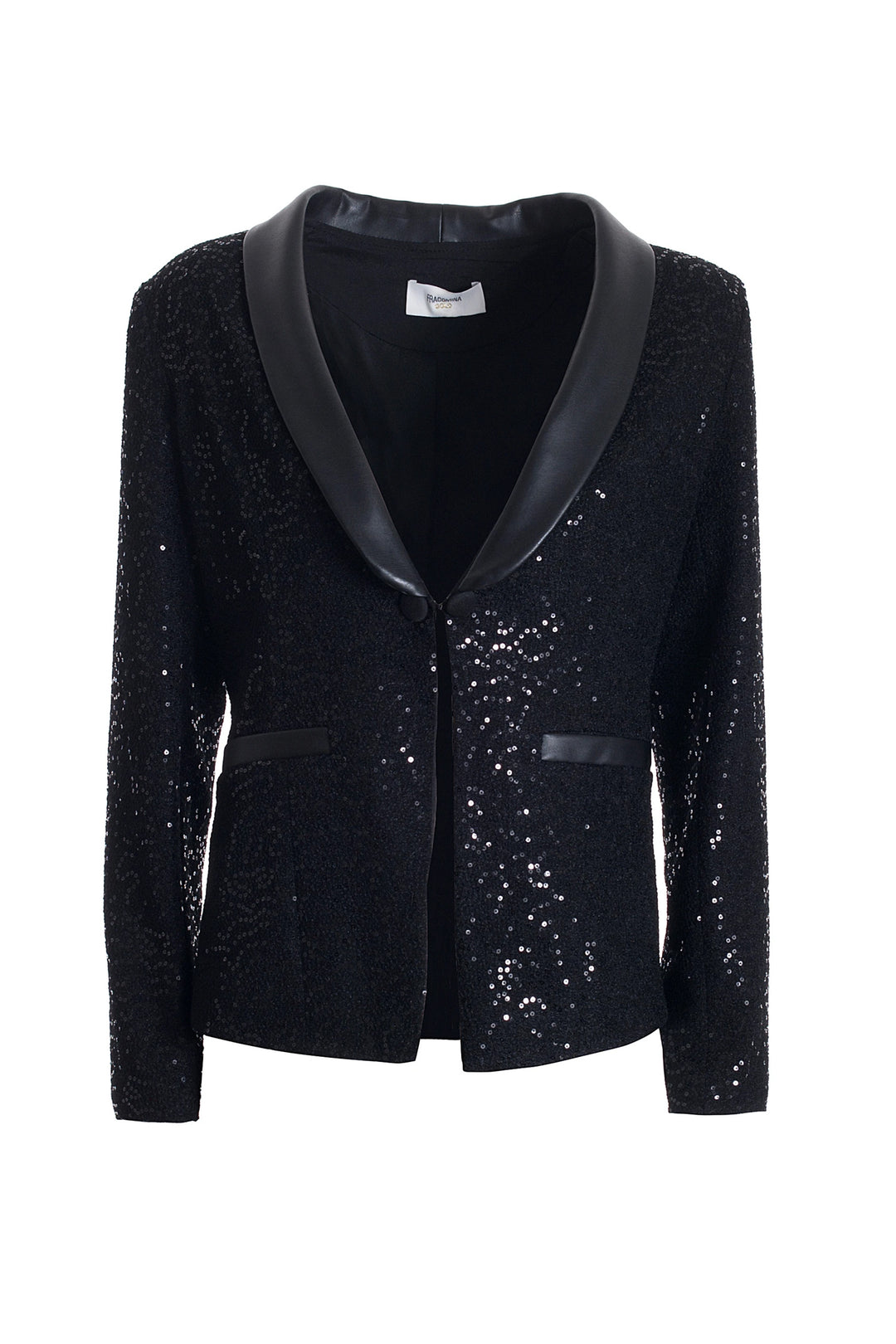 FRACOMINA Blazer aderente con paillettes luminose nero - Mancinelli 1954
