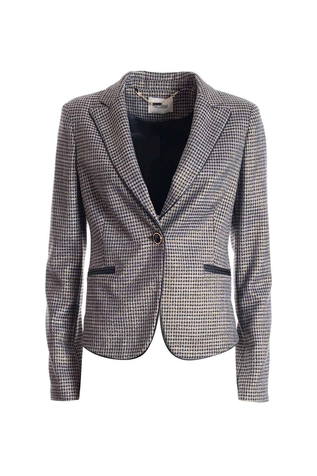 FRACOMINA Blazer regular monopetto in tweed con lurex grigio - Mancinelli 1954