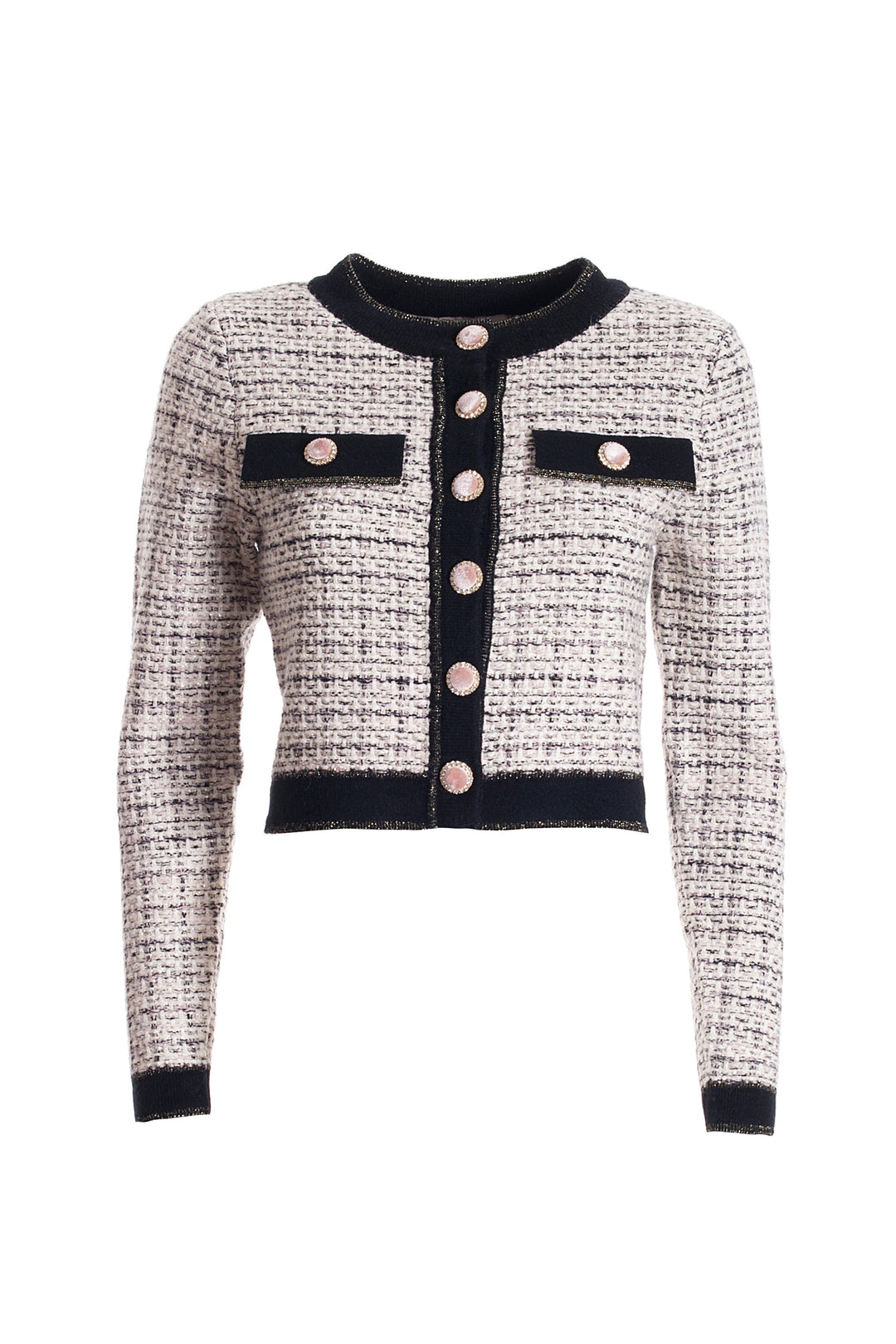 FRACOMINA Cardigan regular cropped con bottoni gioiello - Mancinelli 1954