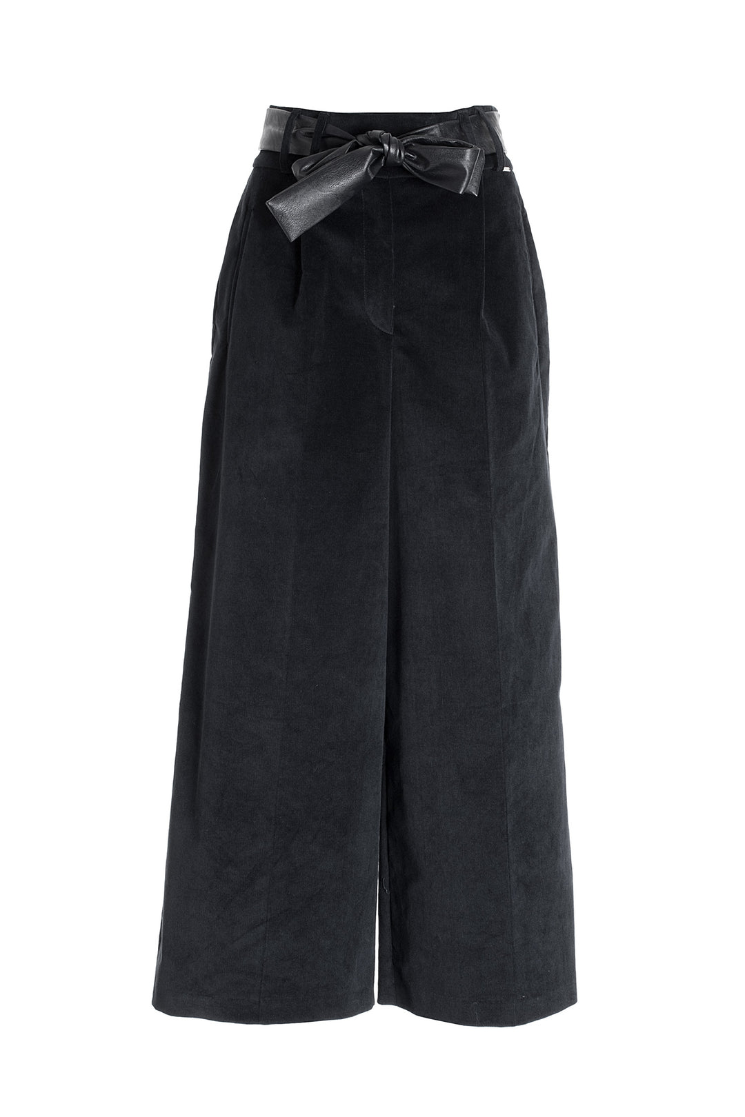 FRACOMINA Pantalone culotte ampio in velluto nero - Mancinelli 1954