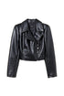 Black biker jacket with zip puller logo