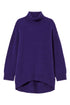 Pull regular violet sans couture en laine mélangée