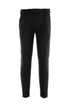 Pantalone retro nero in misto lana stretch con una pince