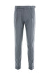 Pantalone retro grigio in lana vergine stretch con una pince