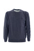 Gray crewneck sweater in wool with contrasts