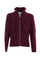 Burgundy cashmere blend full zip sweater with high collar