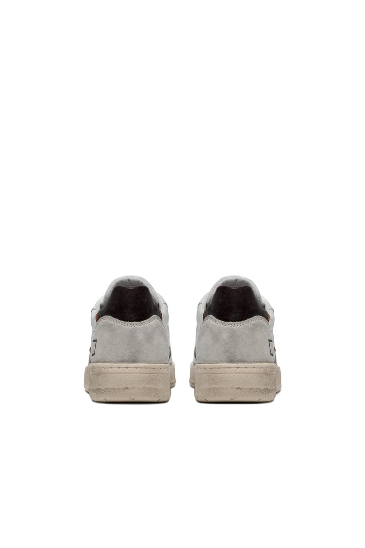 DATE Sneaker bassa bianca-marrone COURT 2.0 in pelle - Mancinelli 1954