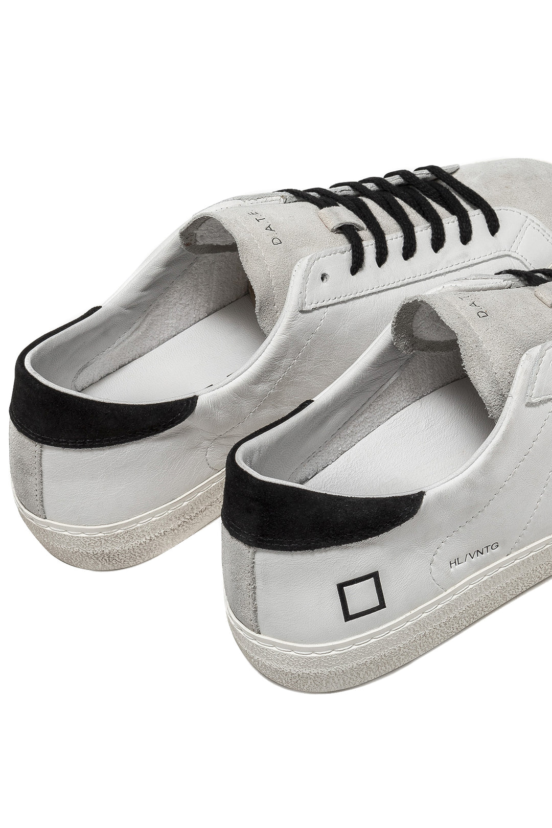 DATE Sneaker bassa bianca-testa di moro HILL LOW VINTAGE in pelle - Mancinelli 1954