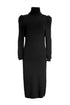 Slim long black knit dress