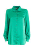 Green oversized satin shirt