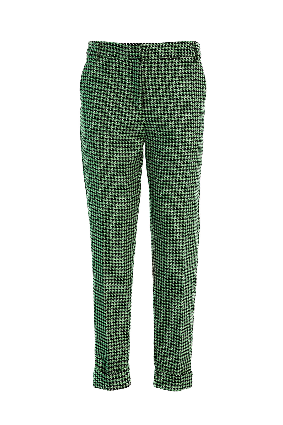 FRACOMINA Pantalone chino regular verde in fantasia pied de poule - Mancinelli 1954