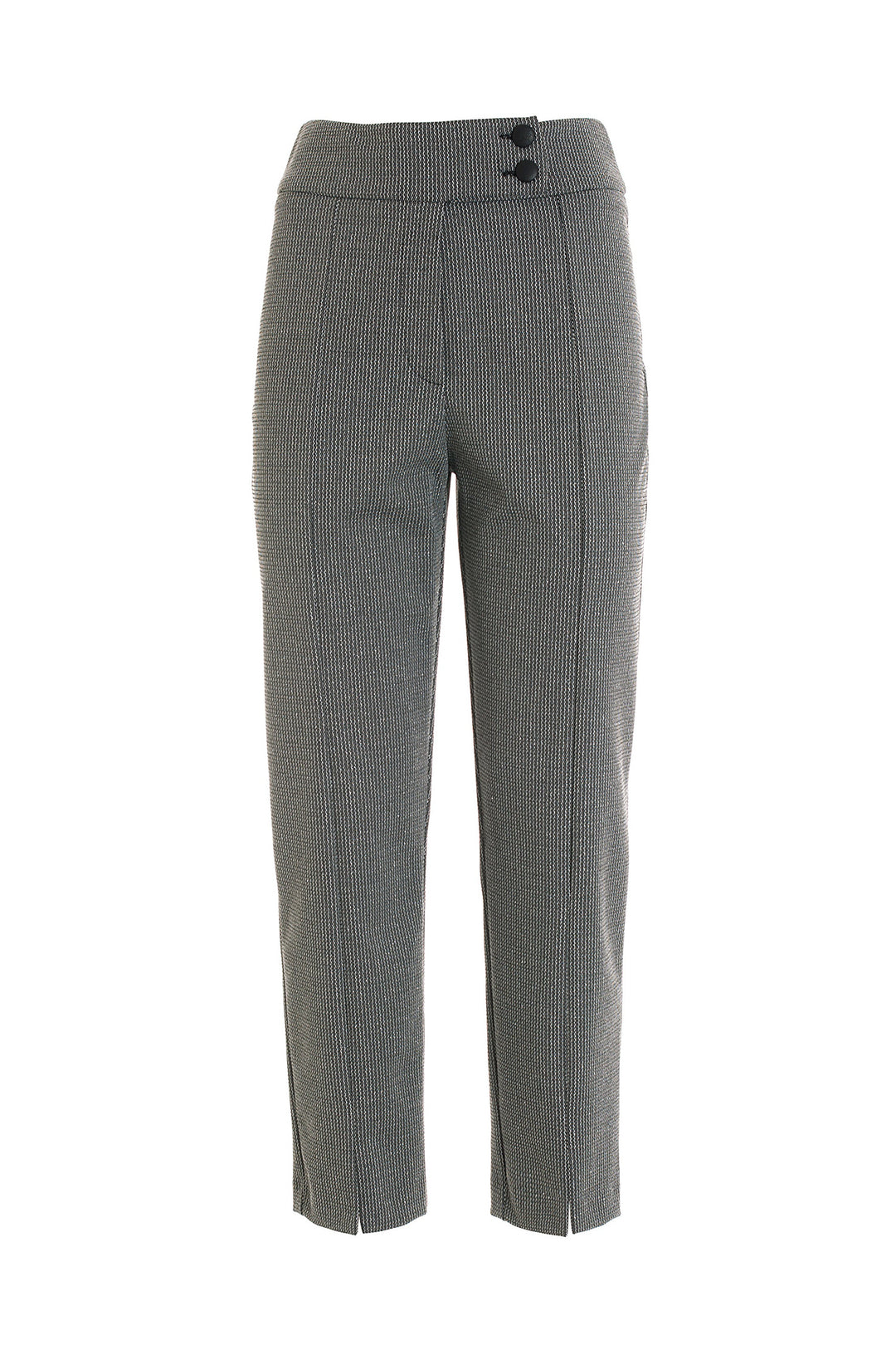 FRACOMINA Pantalone carrot argento-nero in tweed - Mancinelli 1954