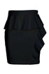 Black slim mini skirt in stretch technical fabric