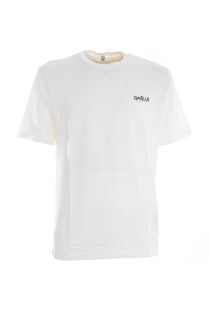 GAELLE T-shirt bianca in cotone con logo - Mancinelli 1954