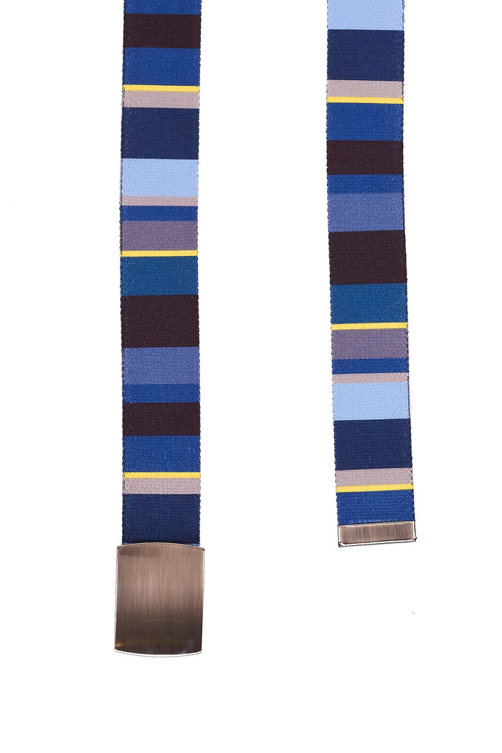 GALLO Cintura nastro elastica unisex blu righe multicolor - Mancinelli 1954
