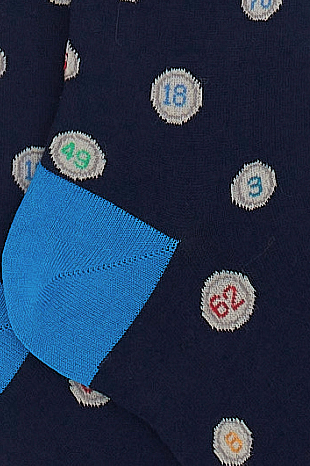 GALLO Calze lunghe cotone leggero blu oltremare fantasia tombola - Mancinelli 1954