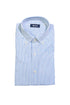 Camicia button down a righe bianche e azzurre in cotone