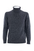 Turtleneck sweater in anthracite with high neck in cashmere blend