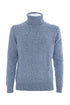 Light blue turtleneck sweater in cashmere blend