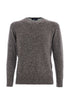 Gray crewneck sweater in cashmere blend